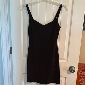 Zara Black and brown sparkle Sheath Mini Dress Sweetheart Neckline
